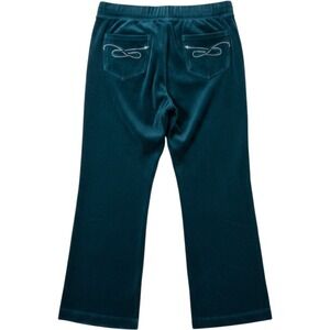 Style & Co Sport Velour Track‎ Pants Women Large Teal Rhinestone Y2K Loungewear